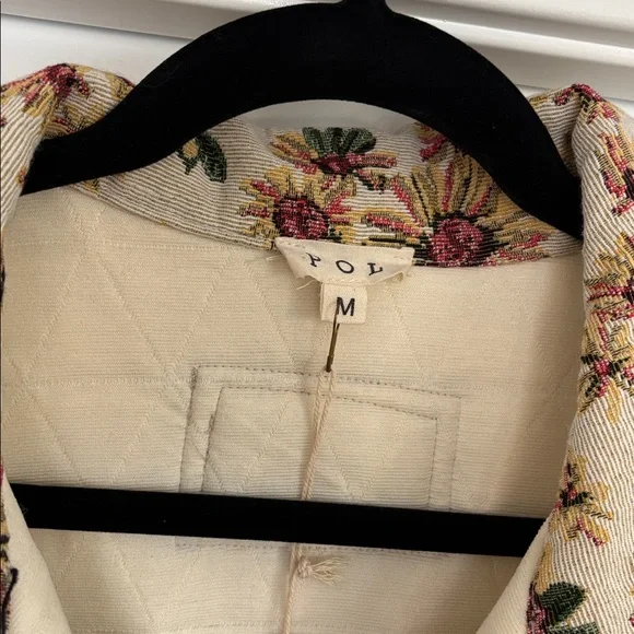 NWT POL Contrast Quilt Panel Corduroy Jacquard Jacket in Beige (Price Firm) - Picture 7 of 10